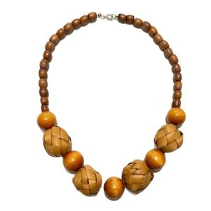 Necklace - Mexican Palm Basketweave Beads